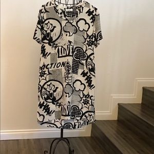 EQUIPMENT graphic print medium length dress size S